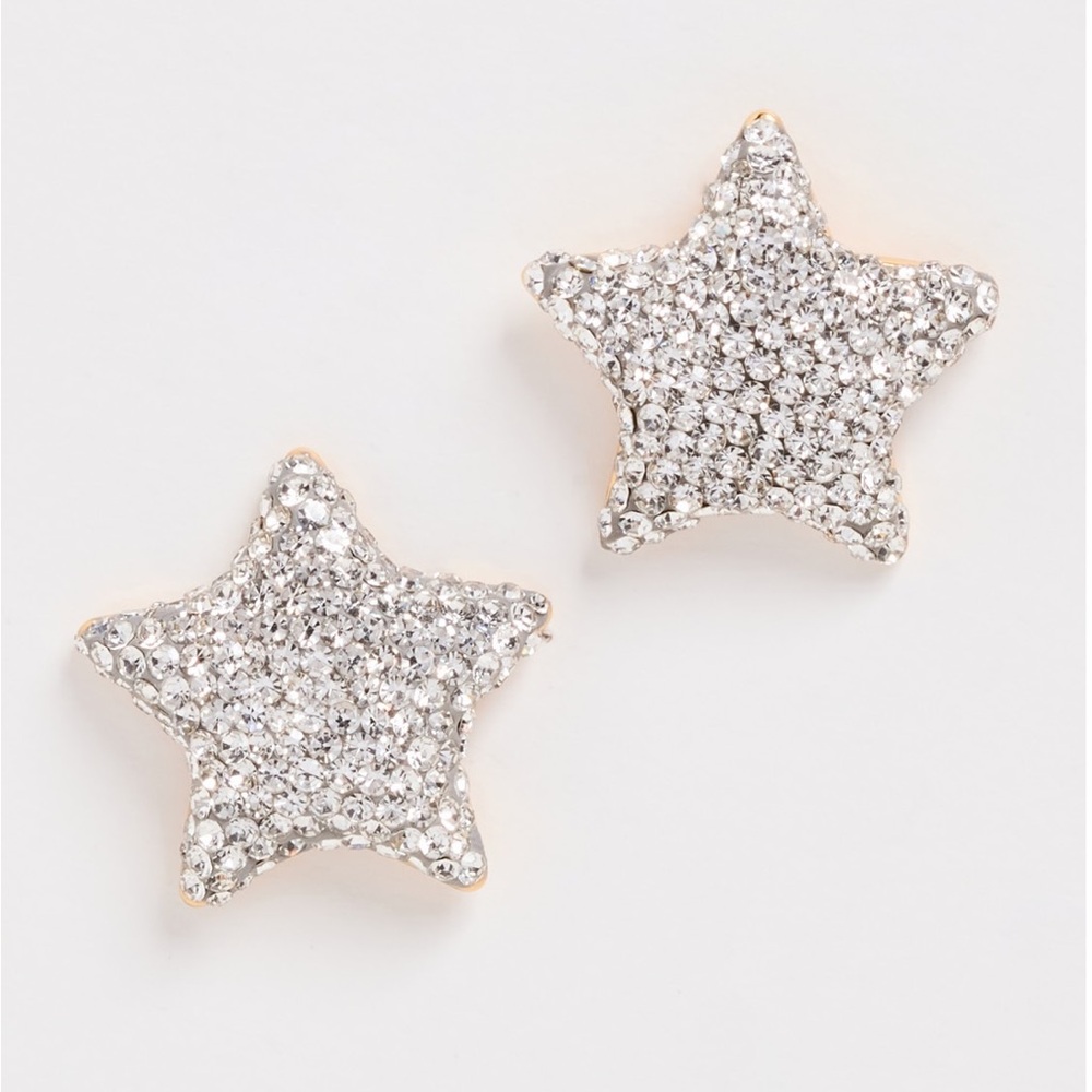 Lele Sadoughi Crystal Pave Star Button Earrings